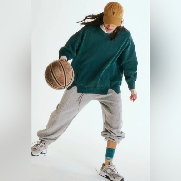 NWT Free People Movement XS Intercept Tunic in Emerald Garden Green Sweatshirt - Picture 4 of 7